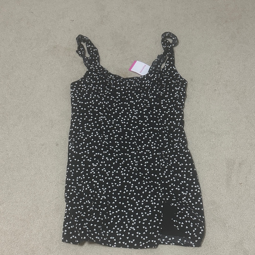 Black and White Patterned Women's Dress
